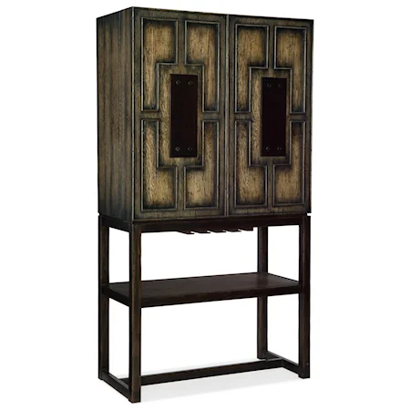 Two Door Bar Cabinet with Mirrored Backpanels